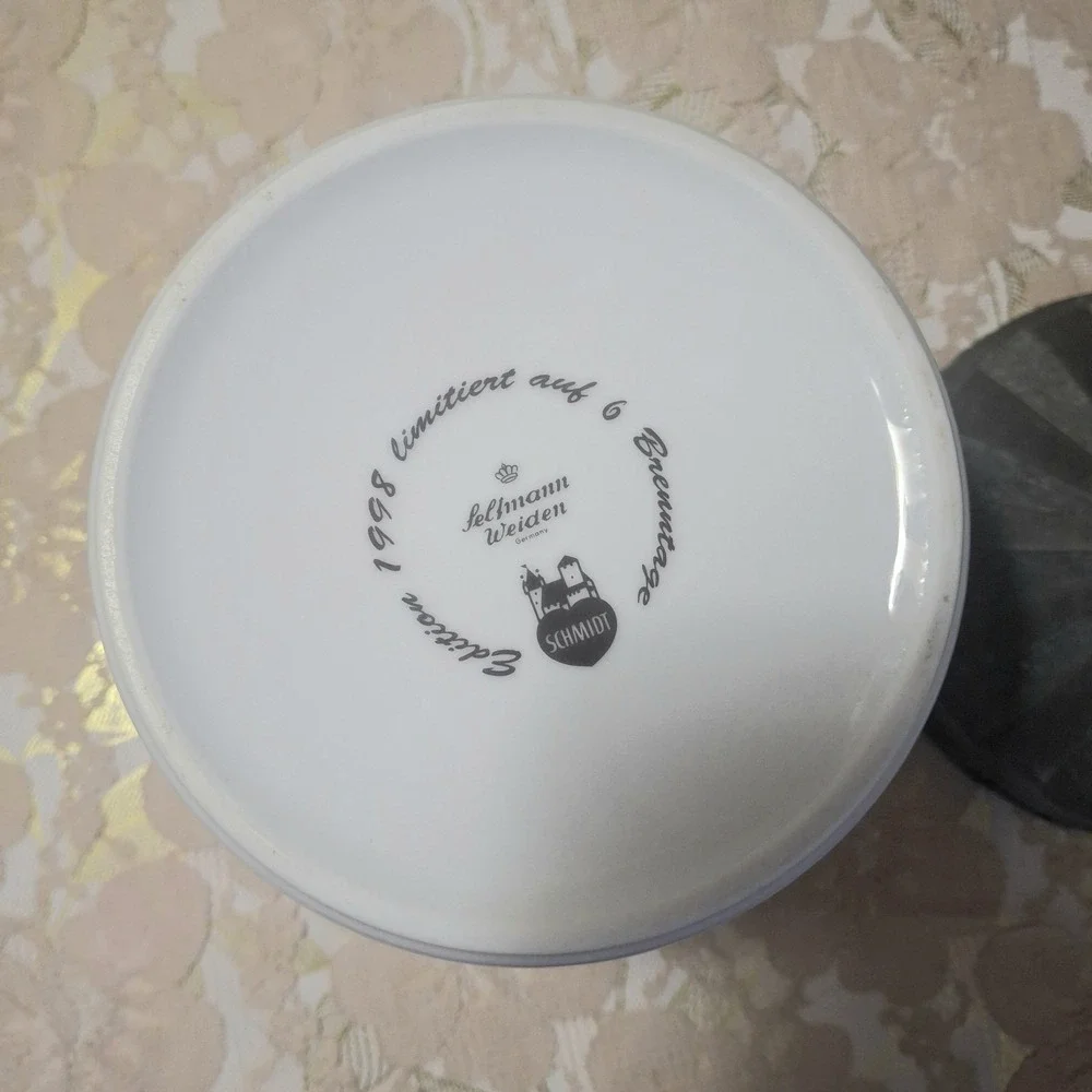 RARE Ceramic Carousel Cookie Jar Pewter Lid‎ Seltmann Weiden x Schmidt Vtg 1998
